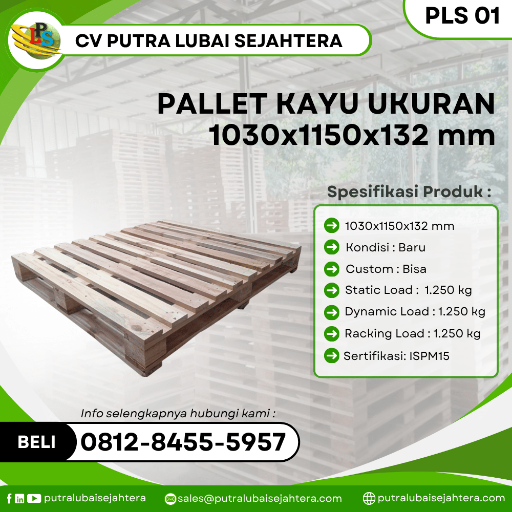 Pallet Kayu Baru Ukuran 1030x1150x132 MM - PLS01