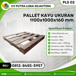 Pallet Kayu Baru Ukuran 1100x1000x160 MM - PLS02