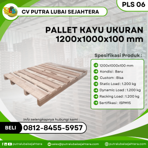 Pallet Kayu Baru Ukuran 1200x1000x100 MM - PLS06